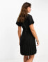 Фото #9 товара Closet London wrap front pleated midi skater dress in black