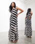 Фото #2 товара ASOS EDITION sleeveless sheer maxi dress in monochrome stripe