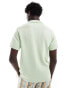 ASOS DESIGN midweight knitted cotton button through polo in green