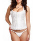 Women's Brocade Racer Back Corset and Panty 2pc Lingerie Set