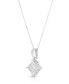 Фото #4 товара TruMiracle princess Quad 18" Pendant Necklace (3/4 ct. t.w.) in 14k White Gold