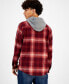 Фото #2 товара Men's Andrew Plaid Hooded Flannel Shirt, Created for Macy's