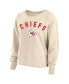 Фото #3 товара Branded Women's Patrick Mahomes Oatmeal Kansas City Chiefs Plus Size Name Number Crew Pullover Sweatshirt