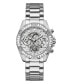 ფოტო #1 პროდუქტის Women's Silver-Tone Glitz Stainless Steel Multi-Function Bracelet Watch 40mm