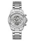 Women's Silver-Tone Glitz Stainless Steel Multi-Function Bracelet Watch 40mm