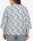 ფოტო #2 პროდუქტის Plus Size Point of View GeometricTexture Crew Neck Jacket