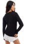 Vila layering long sleeve top in black