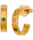 ფოტო #2 პროდუქტის Gold-Tone Small Pavé Huggie Hoop Earrings, 1"