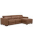 Nevio 115" 3-Pc. Leather Sectional with 1 Power Recliner, Headrests and Chaise, Created For Macy's