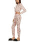 Women's Ski Chalet Pattern Long Sleeve Tapered Bottom 2 Piece Pajama Set