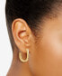 Фото #2 товара High Polished Squared J-Hoop Earrings in 14k Gold