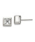 ფოტო #1 პროდუქტის Stainless Steel Polished Square CZ Earrings