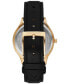 Women's Slim Runway Three-Hand Black Leather Watch 38mm