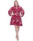 ფოტო #4 პროდუქტის Plus Size Paisley-Print Keyhole Fit & Flare Dress