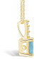 ფოტო #3 პროდუქტის Aquamarine (1-1/7 Ct. T.W.) and Diamond Accent Pendant Necklace in 14K Yellow Gold