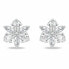 Sparkling silver earrings Flowers EA1064W - фото #2