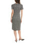 Maggy London Striped Glen Plaid Bateau Neck Sheath Dress Women's