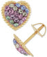 Фото #1 товара Children's Crystal Heart Stud Earrings in 14k Gold