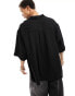 Weekday oversized short sleeve shirt in black