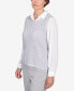 ფოტო #6 პროდუქტის Petite Isn't It Romantic Collar Layered Imitation Pearl Trim Sweater