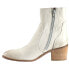 Diba True Majestic Zippered Round Toe Booties Womens Off White Casual Boots 3681