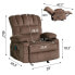 Recliner Chair Massage Heating Sofa With USB And Side Pocket 2 Cup Holders (Brown)