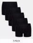 Фото #2 товара ASOS DESIGN 5 pack trunks in black cotton