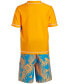 Фото #2 товара Toddler Boys Rash Guard & Swim Trunks, 2 Piece Set