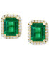 ფოტო #3 პროდუქტის Brasilica by EFFY® Emerald (1-9/10 ct. t.w.) and Diamond (1/4 ct. t.w.) Stud Earrings in 14k Gold, Created for Macy's