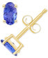 ფოტო #1 პროდუქტის Sapphire Oval-Cut Stud Earrings (3/4 ct. t.w.) in 14k Gold (Also in Emerald, Ruby, & Tanzanite)