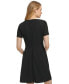 ფოტო #2 პროდუქტის Petite Split-Neck Beaded-Pocket Dress