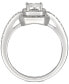 ფოტო #3 პროდუქტის Cubic Zirconia Square Cluster Double Halo Ring Sterling Silver