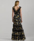 Women's Tiered Ruffled Floral Gown