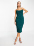 Фото #5 товара Lavish Alice cowl front bandeau midi pencil dress in emerald green