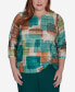 Plus Size Emerald Isle Colorblock Texture Top