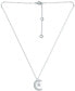 Cubic Zirconia Moon & Star Pendant Necklace, 16" + 2" extender, Created for Macy's