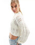 ASOS DESIGN boucle jumper in open stitch in cream