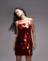 Фото #1 товара Topshop sequin disc mini dress in red