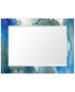 'Subtle Blues' Rectangular On Free Floating Printed Tempered Art Glass Beveled Mirror, 40" x 30"