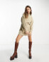 & Other Stories knitted belted mini dress in beige