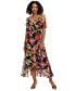 Фото #1 товара Petite Floral-Print Cold-Shoulder Maxi Dress