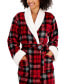 Women's Long-Sleeve Plaid Self-Tie Robe, Created for Macy's
