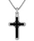 Фото #1 товара Подвеска Bulova Sterling Silver Black Onyx & Black Diamond Cross