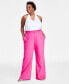 Plus Size Linen-Blend Wide-Leg Pants, Created for Macy's