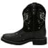 Justin Boots Mandra Embroidered Studded Square Toe Cowboy Booties Womens Black C