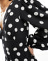 Wednesday's Girl polka dot v-neck jumpsuit in black