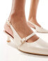 New Look strappy kitten heel slingback in off white