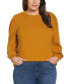 ფოტო #1 პროდუქტის Plus Size Pleat Long Sleeve Knit Top