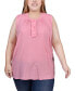 ფოტო #1 პროდუქტის Plus Size Sleeveless Swiss Dot Blouse