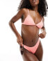 Фото #1 товара Miss Selfridge crinkle triangle bikini top in neon pink